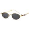 Y2k Rhinestone Sunglasses Bling Anti-Blue Light Spectacles Convenient Oval Women Sunglasses  Travel