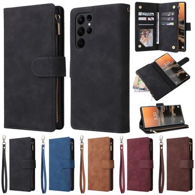Подходит для S23+Ultra Phone Case Galaxy+S22+S21+multi Card Zipper Wallet Protective Case