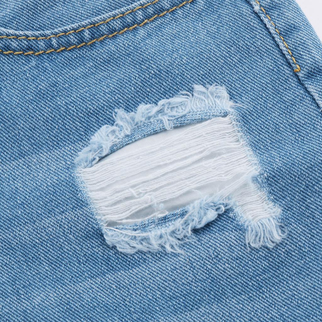 Женские повседневные джинсовые шорты со средней талией, эластичные джинсовые шорты с карманами и рваной бахромой