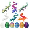 Set Of 6 3D Printed Easter Dragon , Easter Basket Filling, Mystery Eggs, Crystal Dragon Toy, Surprise 3D Printed Animal Toys