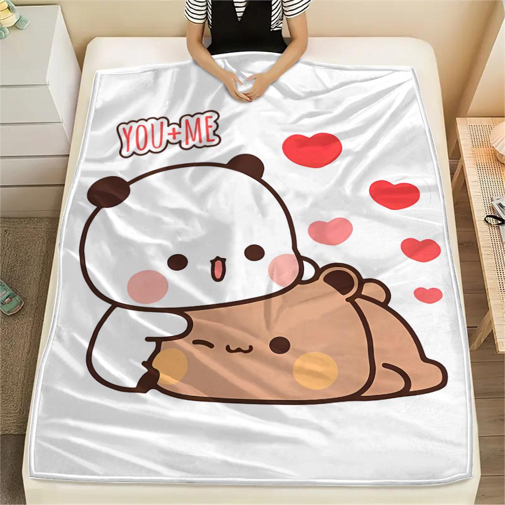 1PC Bubu Dudu Print Flannel Blanket, High quality All Seasons, Home Decor, Warmth and Comfort, Perfect for Christmas Gifts
