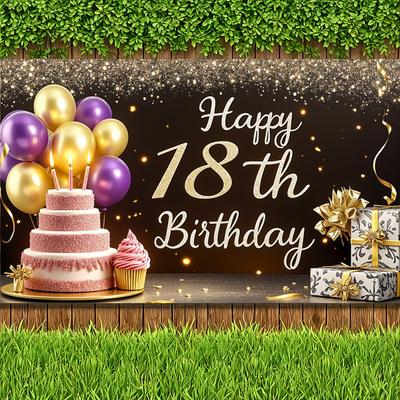Украшение для подарка Счастливое 18-летие Украшение для мероприятия Баннер для вечеринки для праздничного торжества Внутреннее украшение Празднование вечеринки