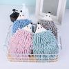 2Pcs Cute Hedgehog Hand Towel Coral Velvet Cartoon Animal Design with Hanging