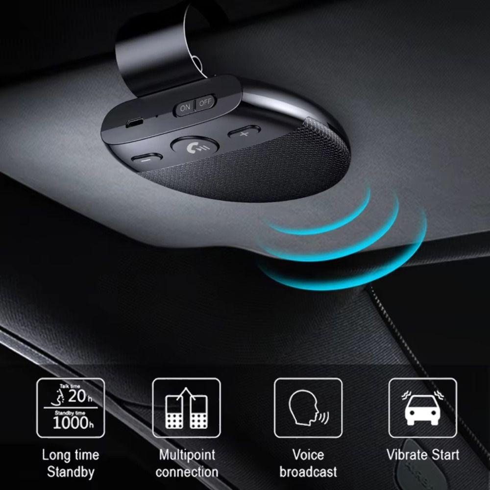 High Definition Voice Handsfree Car Kit Bluetooth 5.0 Wireless Car Speaker Phone Calls