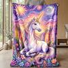 Magical Unicorn Fantasy Theme blanket Lightweight Warm Flannel Blanket Decorative Throw Blanket for Home Decoration