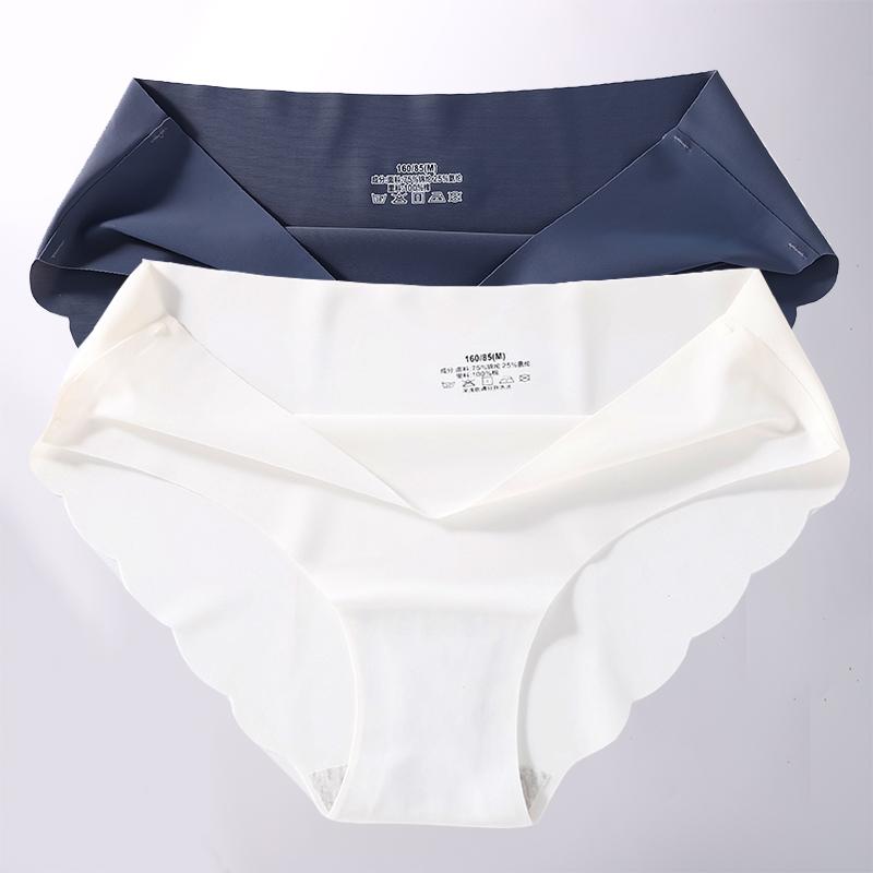 2PCS/Set M-XL Seamless Ice Silk Sexy Women Panties Pantys 7 Solid Colors Breathable Pantys Underwear For Girls Lingerie