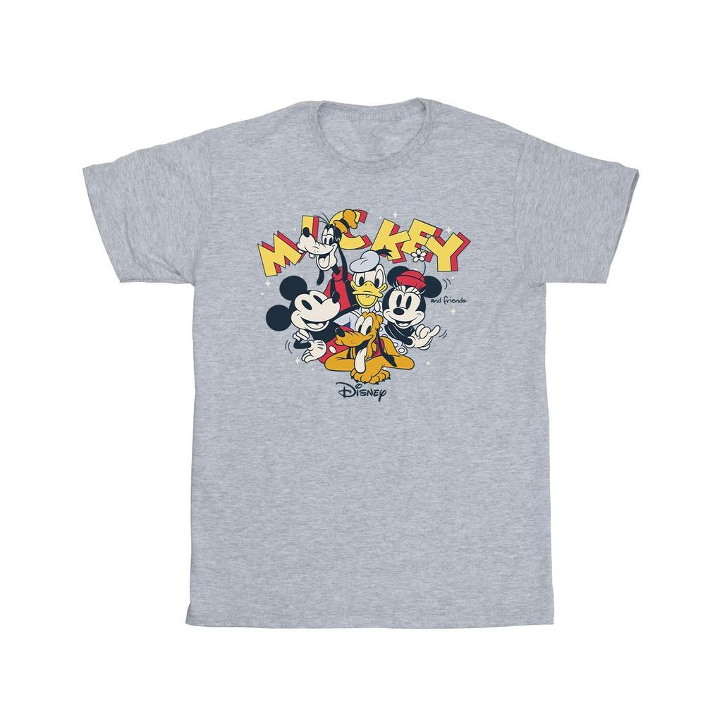 Disney Girls Mickey Mouse Group Cotton T-Shirt