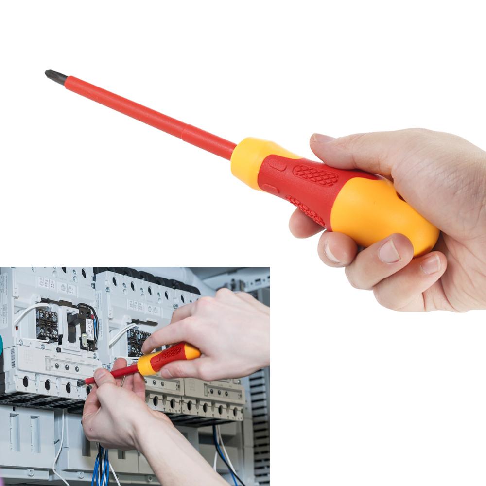 10 шт. Изолированный набор отверток 1000 В с магнитными шлицевыми и крестовыми насадками, мягкими ручками, инструменты для электриков, электромонтажных работ, ремонта