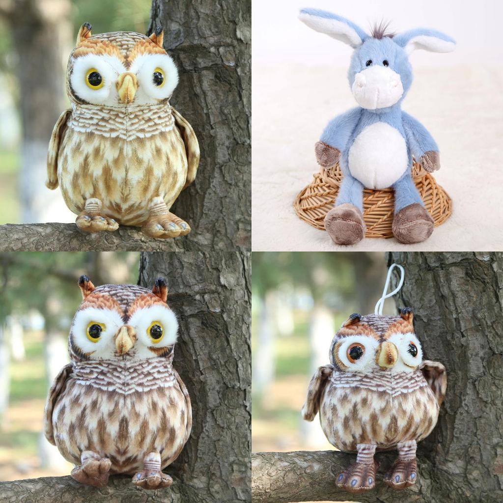 Plush Owl Eye Mask Toy Animal Doll Gift For Kids And Collectors