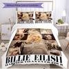 3pcs Duvet Cover Set (1*Duvet Cover + 2*Pillowcase, Without Core), Billie Eilish Print Soft All‑Season Bedding Set, Home Bedroom Decor Gift