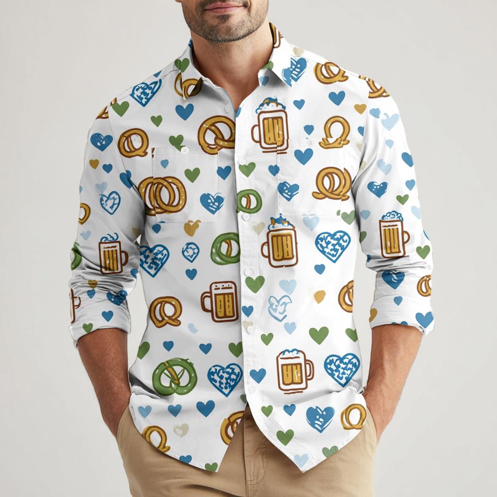 Мужская свободная классическая рубашка с лацканами и несколькими карманами, промышленная рабочая рубашка-топ