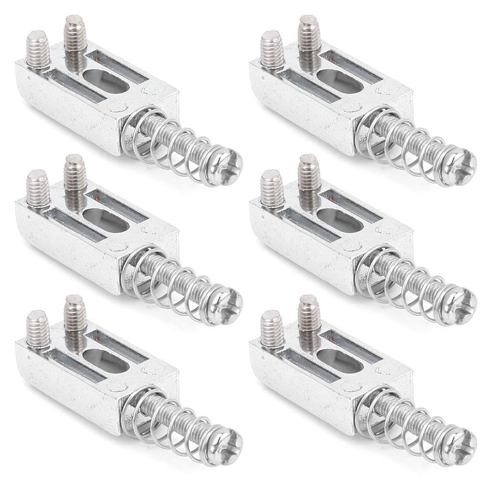 6 шт. металлические седла тремоло с одинарным замком и винтовой пружиной для электрогитары(Серебряный)