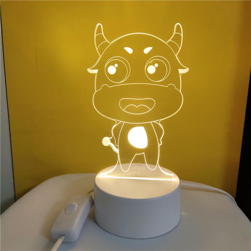 Creative 3D Cartoon Table Lamp – Children's Day Gift, USB Bedside Night Light