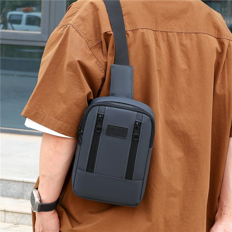 Washed Denim Bag, Light Casual Men's Bag, Sports Slanted Shoulder Bag, Sports Fashion Cycling Bag, Trendy Breast Bag