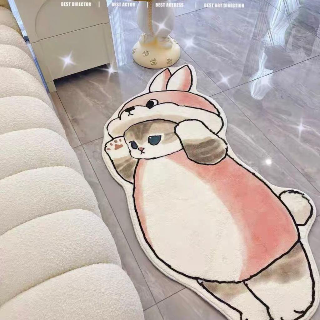 Ковер из кашемира с рисунком из мультфильма, детская спальня, прикроватное одеяло Ins Wind, специальная форма, балкон, эркер, утолщенный коврик-татами