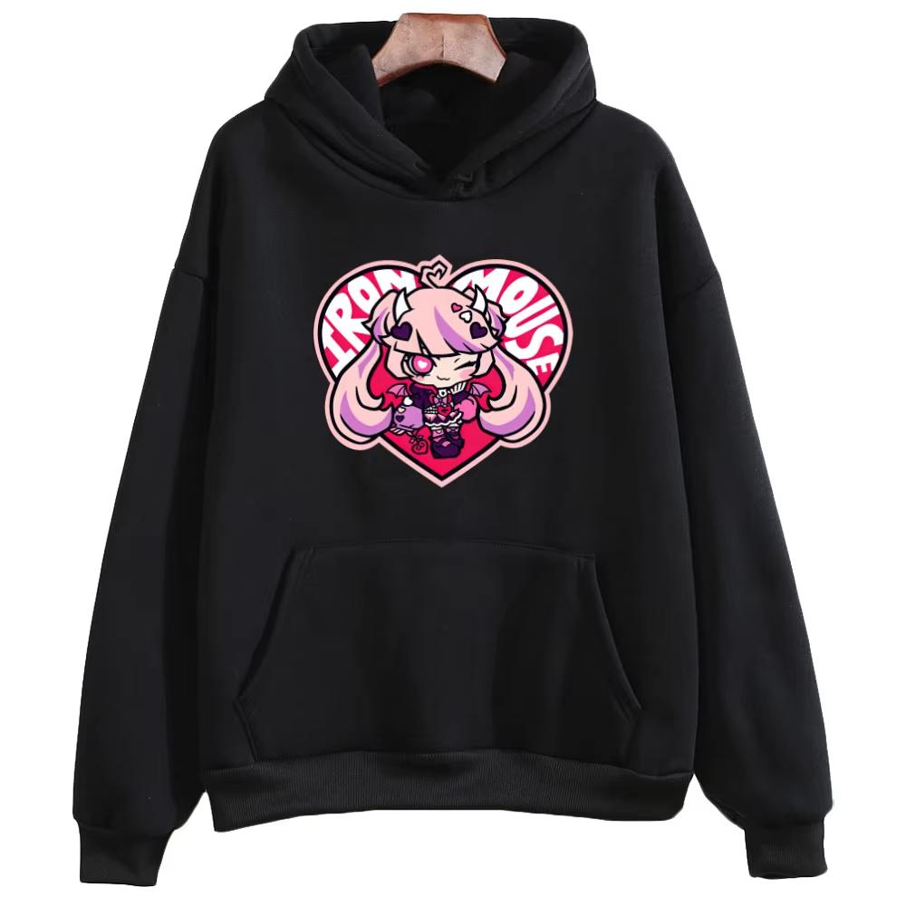 New Hot Ironmouse VTuber Graphic Hoodie Y2K Men Women Casual Hip Hop Streetwear Sweatshirt Trendy Streetwear for Daily Looks