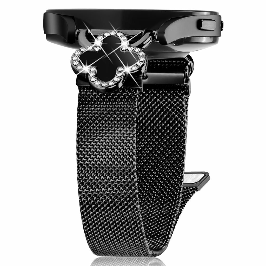 For Samsung Galaxy Gear Sport/S2 Classic Milanese Band Clover Decor Electroplated Stainless Steel Strap,Size: L