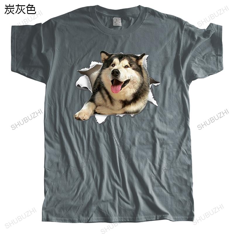 Unisexs Luxury Cotton T Shirt Unisexs Summer Tshirt Alaskan Malamute Torn Fashion TShirt Unisex Casual Cool Tops Euro Size Boys Gifts