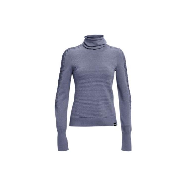 Under Armour FW22 Однотонное худи спортивного стиля с логотипом и воротником-воронкой для женщин, фиолетовое 1371576-767