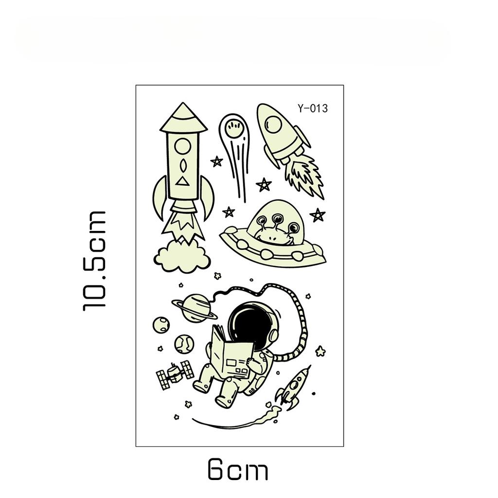 Детская мультяшная светящаяся в темноте татуировка с флуоресцентной зеленой водонепроницаемой бонусной наклейкой