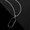 Men Necklace Punk Style Hip Hop Titanium Steel Black Pendant Polished Luster Sweater