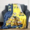 Minions Denim Background Blanket Soft Throw Blanket For Home Bedroom Bed Sofa Travel Office Solid Christmas Blanket