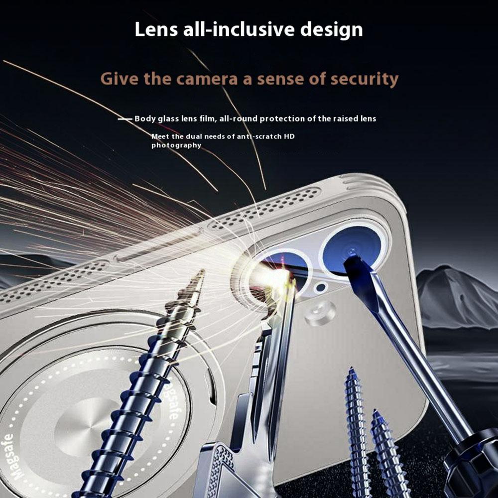 For iPhone 16 Plus Case Compatible with MagSafe Kickstand TPU+PC Heat Dissipation Phone Cover