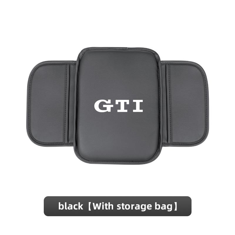 PIG1 Volkswagen Car Logo Armrest Box Cushion Pad Auto Armrest Mat Leather For VW GTI Polo Golf MK6 Passat B6 Tiguan Arteon Jetta ID.3
