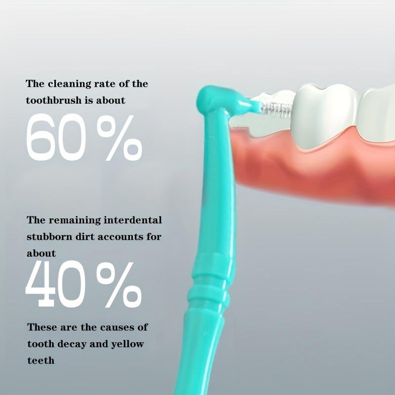 L-Shaped Interdental Brushes 10 Pack Portable Dental Cleaning Soft Bristles for Teeth Gaps Oral Care
