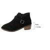 2024 High Quality Women's Shoes Belt Buckle Women's Boots Fashion Slip-on Office and Career Hot Sale Plus Size Solid Ankle Boots