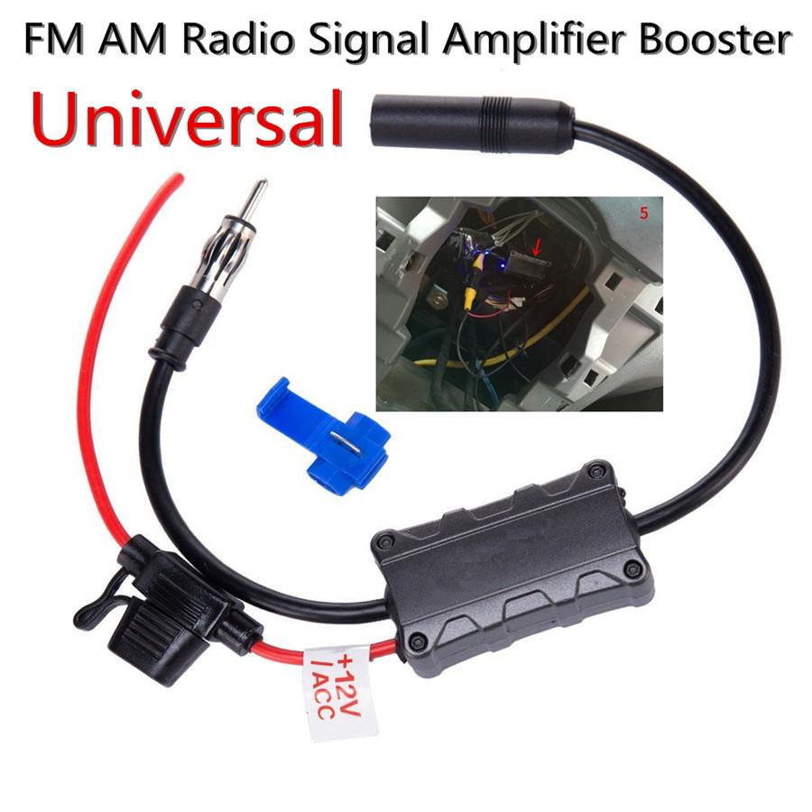 Universal Automobile Car Fm Am Radio Stereo Antenna Signal Amplifier Booster