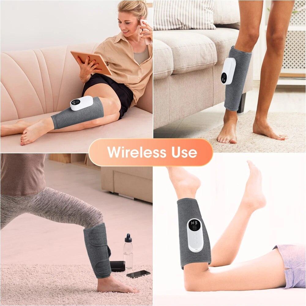 Air Compression Leg Massager with Heat Electric Leg Calf Massager Blood Circulation Airbag Vibration Muscle Pain Relief Relax