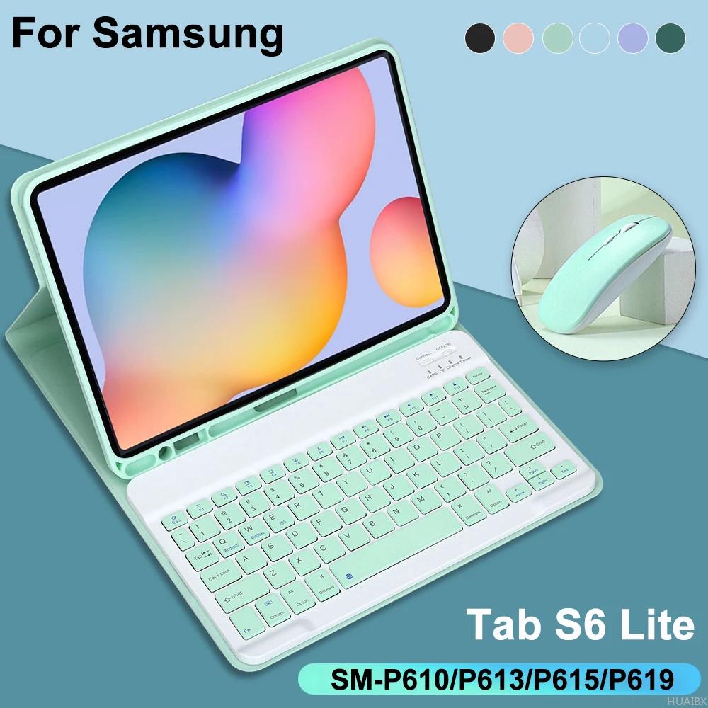 Чехол с клавиатурой для Galaxy Tab S6 Lite 10,4 дюйма, Съемная крышка-клавиатура для Samsung Tab S6 Lite SM-P610 P613 P615 P619