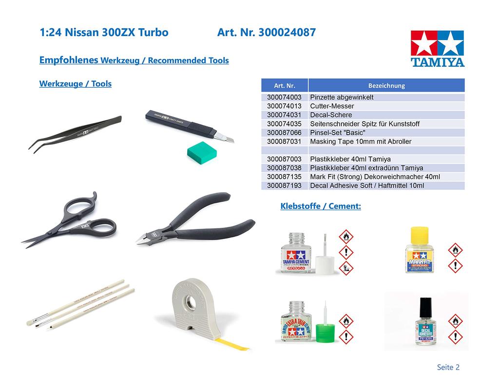 TAMIYA Sports Car Series Nissan Fairlady 300ZX Turbo Plastic Model 24087 1/24 No.87