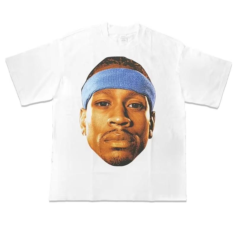Summer Allentshirt Dual Pose Lightweight Cotton Harajuku Basketball Casual Outdoor Sports Fashion Daily Outfit Trend Wear