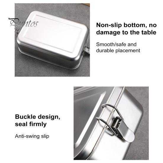 Ланч-бокс из нержавеющей стали, герметичный ланч-бокс для детей и взрослых, контейнеры для еды для сэндвичей, фруктов, закусок