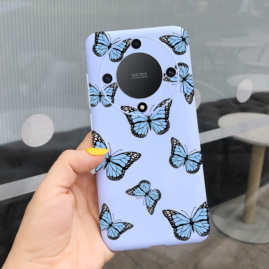 Чехол для телефона For Honor X9a с модным узором «Перо и облако» Для Honor X9a 5G X 9a ROM-NX1 Конфетный цвет Мягкий силикон ТПУ Задняя крышка