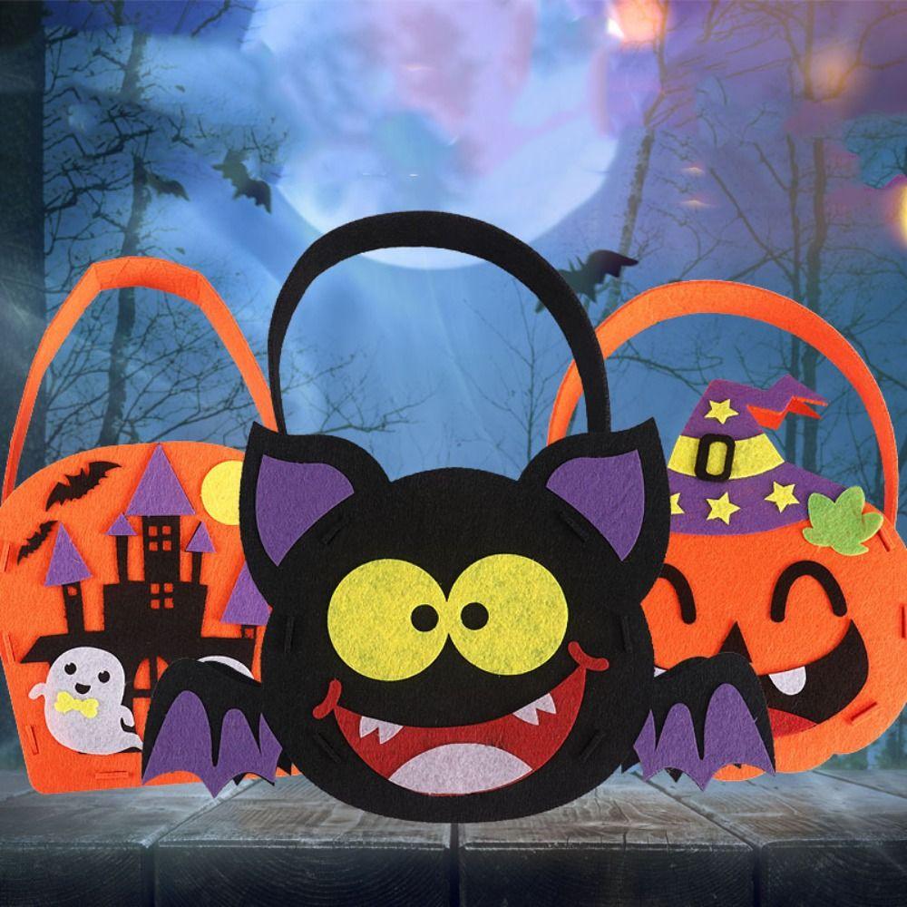 4pcs Spider Halloween Candy Bag Cartoon Storage Bucket Cute Gift Basket Tote Bag Festival