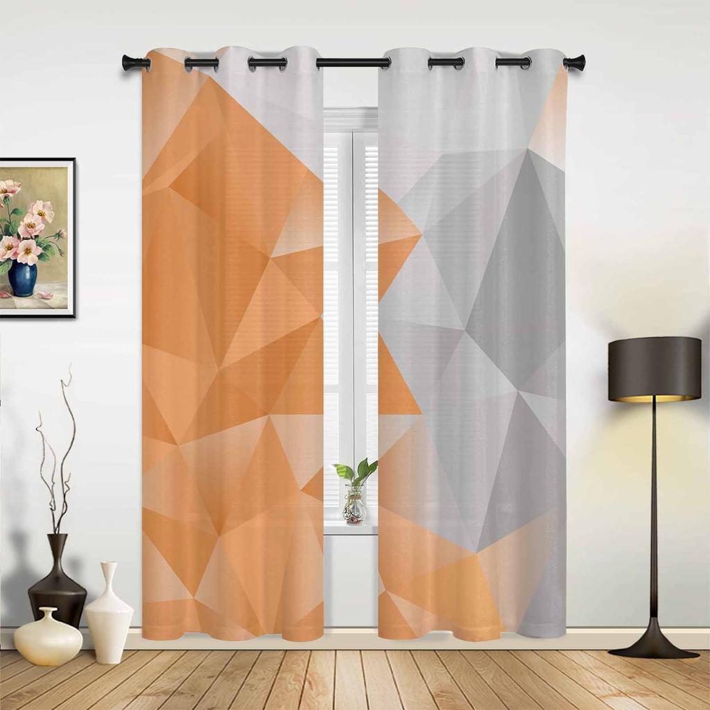 Оранжевый Треугольная Геометрия Оранжевые Шторы для Спальни Гостиной Шторы Кухни Детской Комнаты Оконные Шторы Современный Домашний Декор