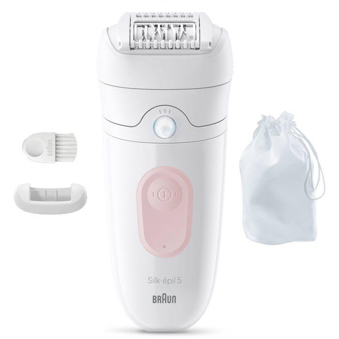 Épilateur électrique - BRAUN - SE5-011 - 2 modes - 40 min - Étanche - Blanc / Rose
