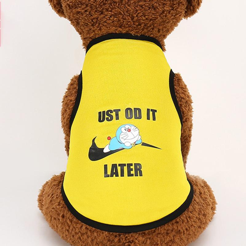 Солнцезащитный жилет для домашних животных, удобная дышащая, хорошая эластичная одежда с принтом для собак и кошек, мультяшная одежда