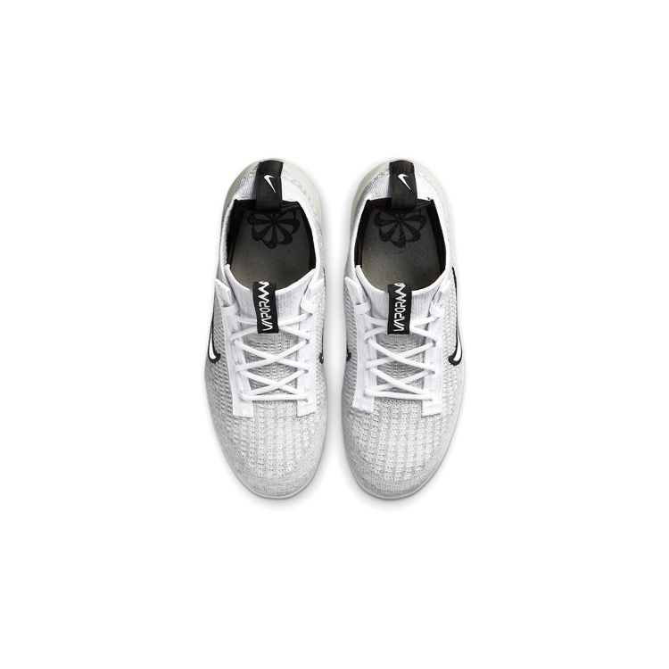 Nike Air VaporMax 2021 Flyknit GS Белые Металлик Серебристый Детские Кроссовки Черные DB1550-100