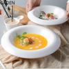 Pure White Western Dinner Plate Pasta Plate Ceramic Disc Home Dish Plate Restaurant Dessert Plate Creative Snack Flat Plate