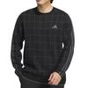 Adidas Golf Black Crew Neck Long Sleeve Golf Sweater with Three Stripes Men's