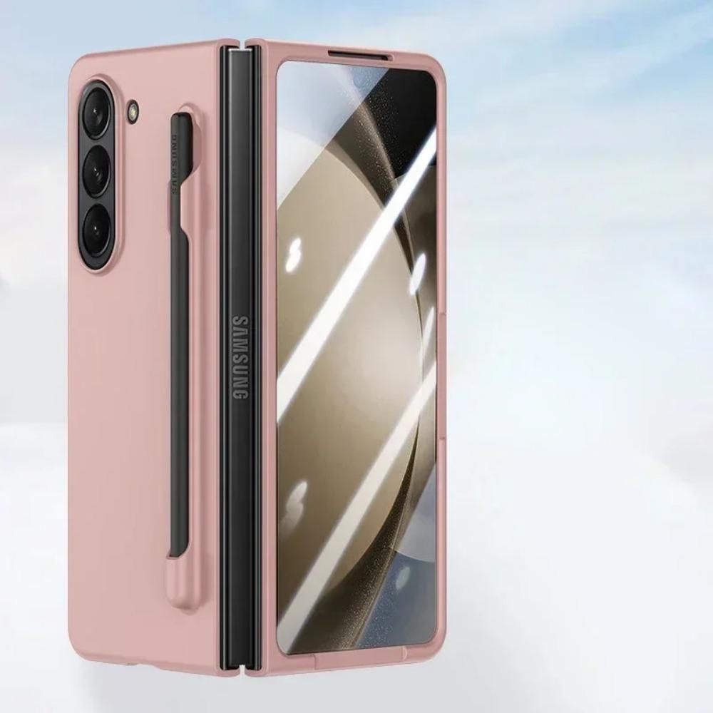 Ultra Thin Matte Solid Color with S Pen Holder Phone Case for Samsung Galaxy Z Fold 7 6 5 Slim Screen Shockproof Protect Cover
