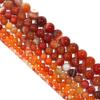 1 String Round Orange Stripe Crystal Agate Natural Stone Beads Loose Spacer Beads For Jewelry Making DIY Bracelet Necklace Ring