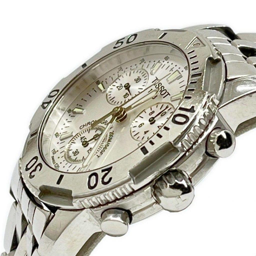 Б/у часы TISSOT Tissot кварцевые из нержавеющей стали серебристые с коробкой со сколом R8.6 батарея заменена T362-462K