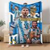 Messi Customize Text Blanket Gift Personalized Blanket Warmthful Decor Great for Nap Office Chair Seaside Living Room Four Seasons Multipurpose