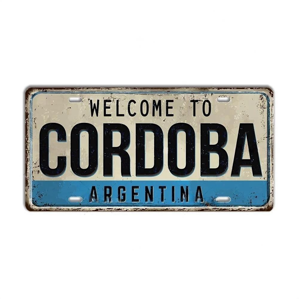 Chile Argentina Ecuador Colombia License Plate Landmark Metal Sign City State Decorative Car Plate Garage Club Bar Wall Decor