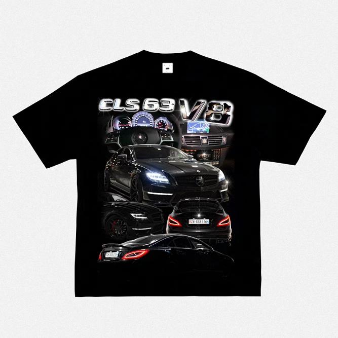 2024 RWB Car Black and White Short Sleeve JDM Car Culture T-shirt Hip Hop American Small Neckline Hiphop Top Vintage